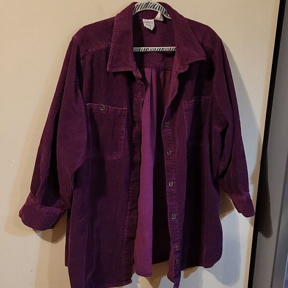 COPY - Roman's 2X Corduroy topGreat pre-owned condition heavyweight Cranberry c… - Picture 1 of 5